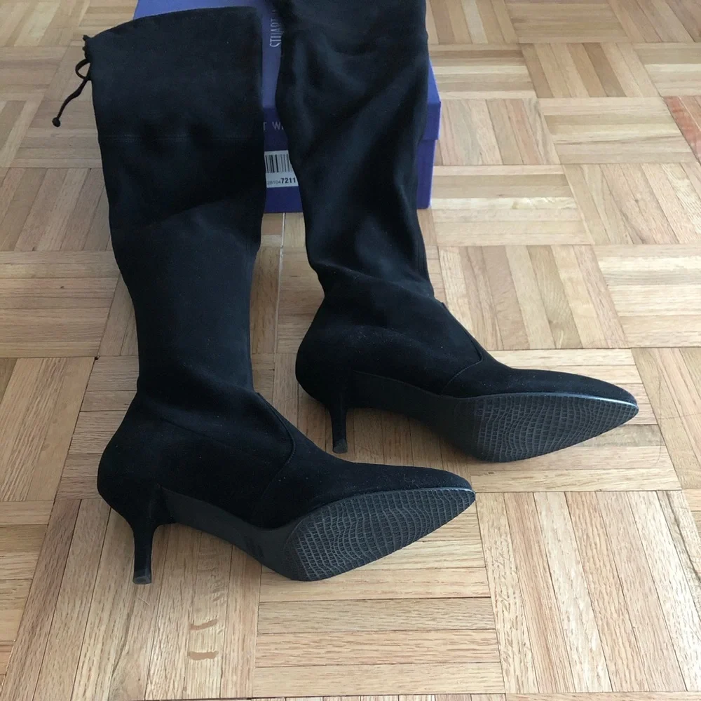 Stuart Weitzman TieModel Suede Over-The-Knee Boots - Picture 3 of 6